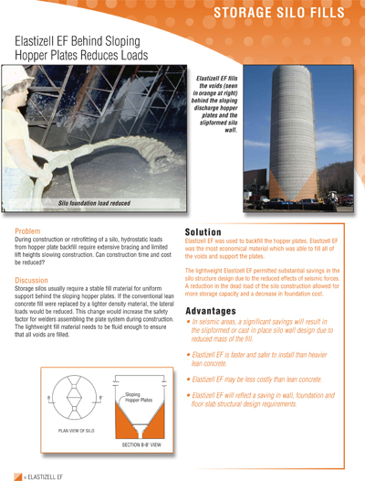 Elastizell Systems, Inc - EF Storage Silo Fills Data Sheet Image